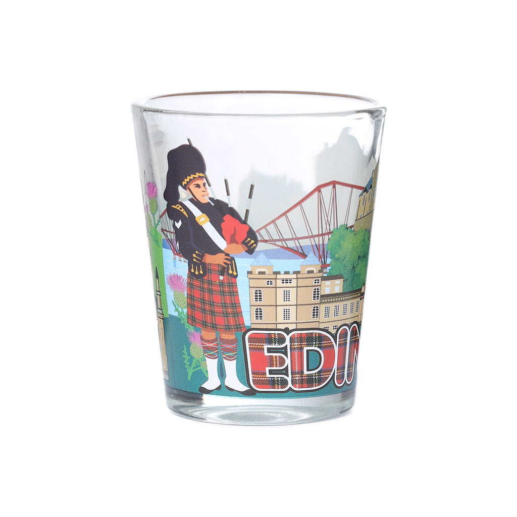 Edinburgh & Tartan Skyline Shot Glass