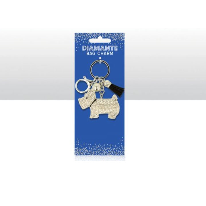 Westie Diamante Keyring