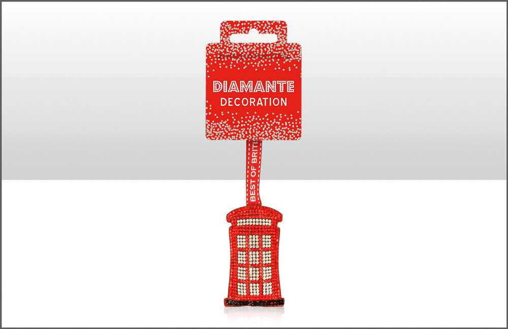 Telephone Box Diamante Hanging Dec