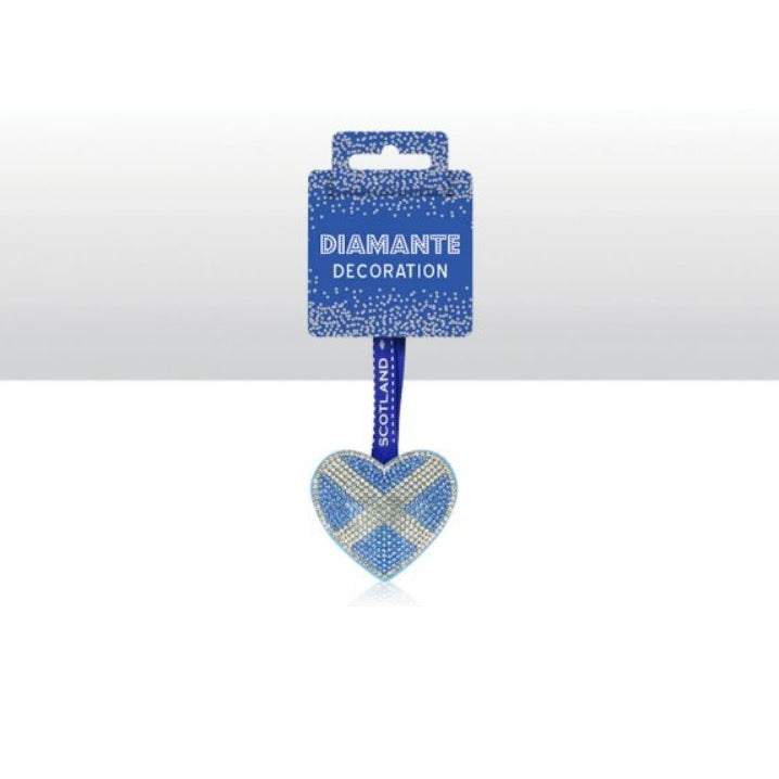 Saltire Heart Diamante Hanging Dec