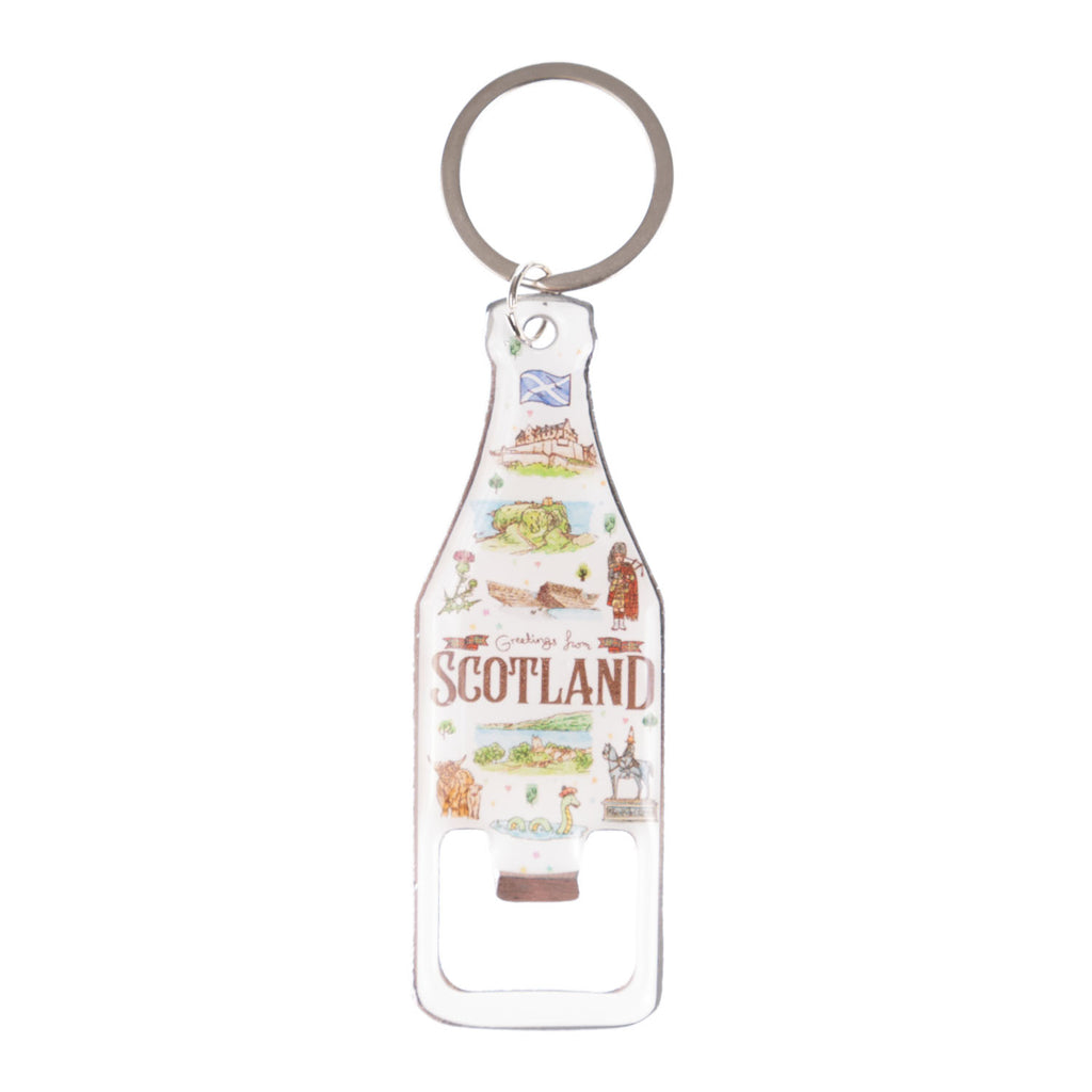 Metal Keyring Scotland Aquarelle
