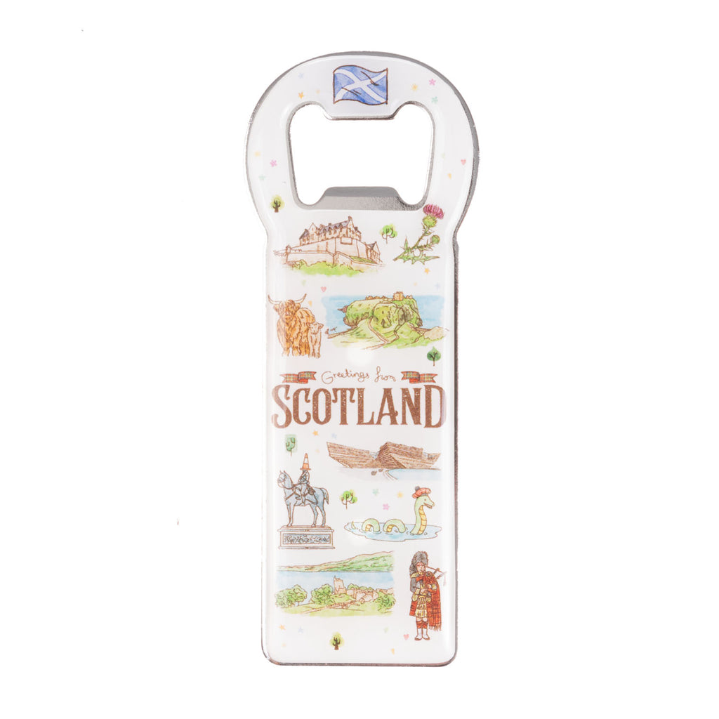 Bottle Opener Magnet Scotland Aquarelle