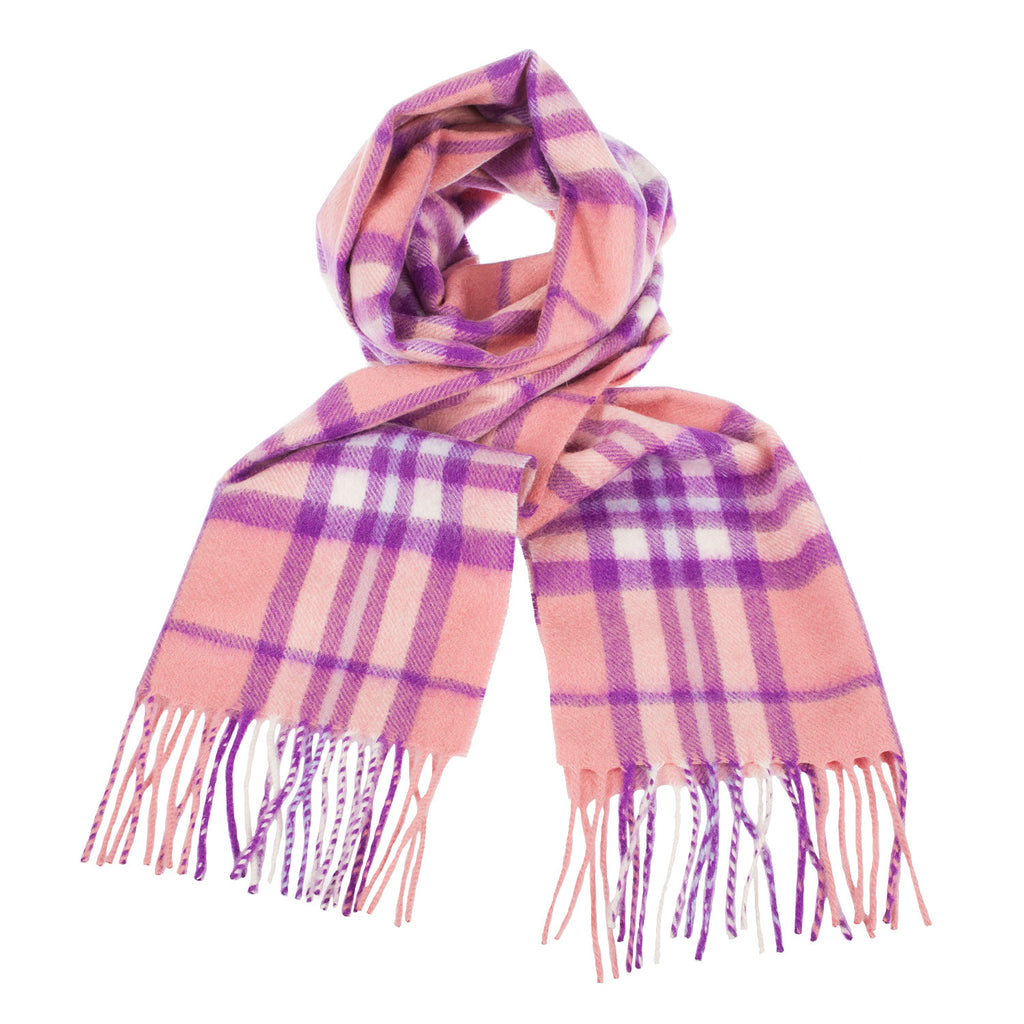 Edinburgh Cashmere Scarf  Pink/Violet Elgin Check