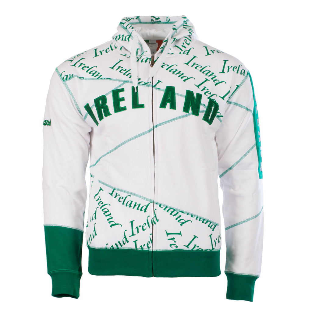 Gents Ireland Scroll Hooded Zip Top