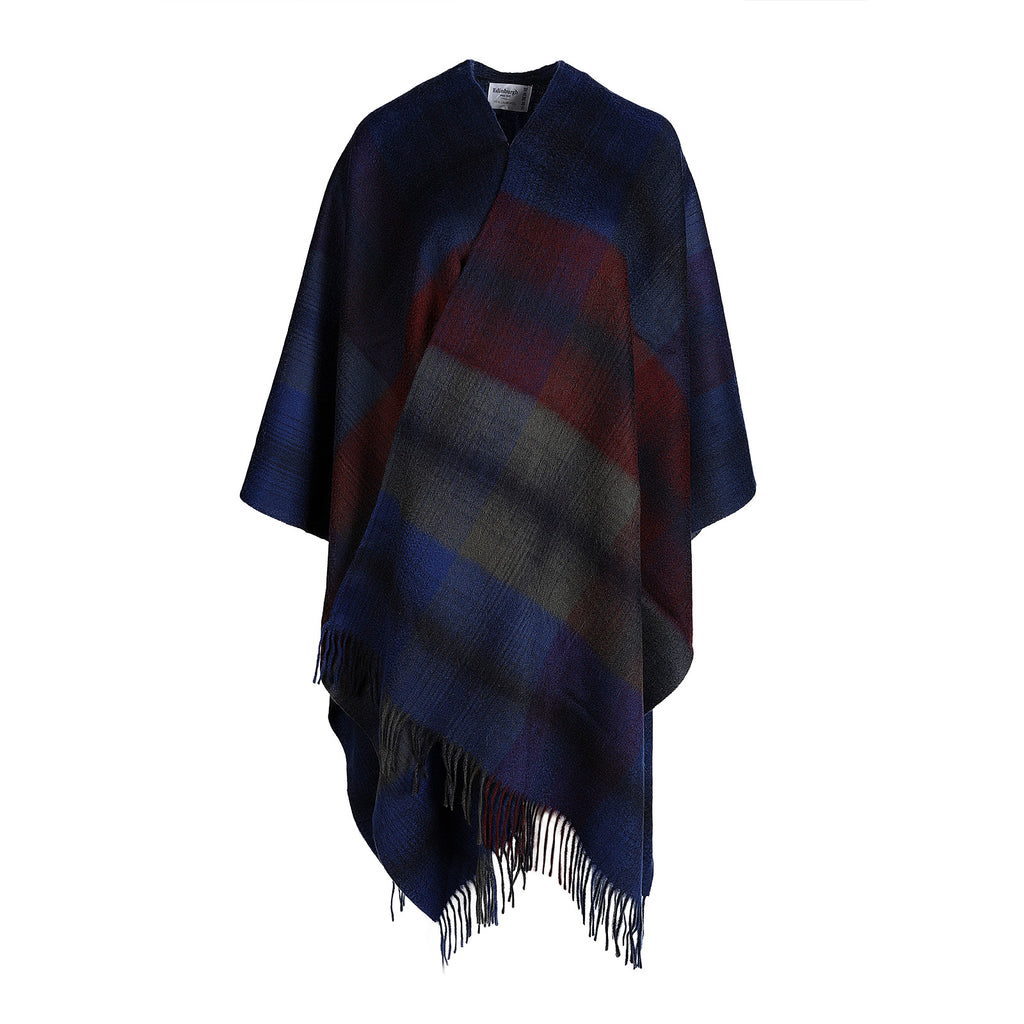 Edinburgh Lambswool Long Tartan Cape Graded Block Indigo