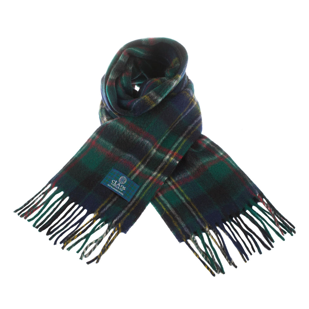 Lambswool Scottish Tartan Clan Scarf  Scott Green