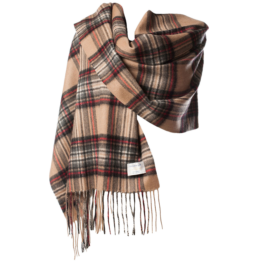 Edinburgh Cashmere Stole  Stewart Camel