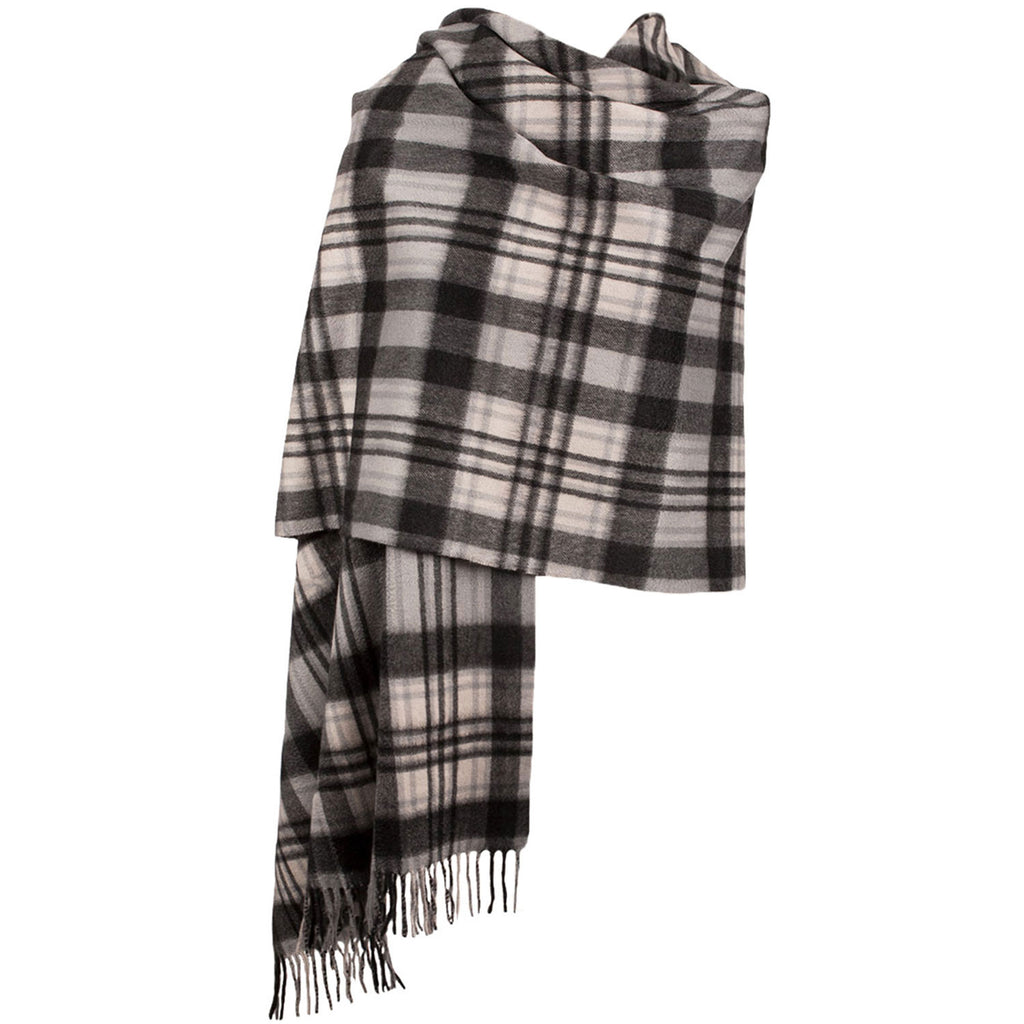 Edinburgh Cashmere Stole  Monochrome Sky Check