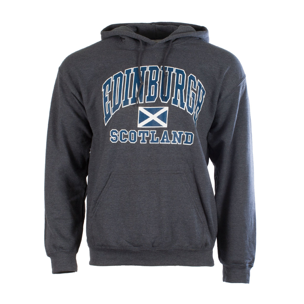 Edinburgh Harvard Print Hooded Top Dark Heather