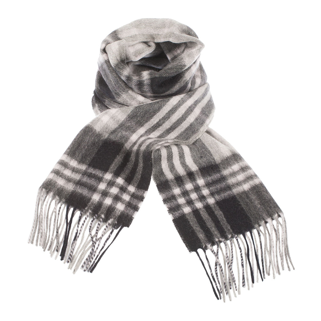 Edinburgh Cashmere Scarf  Jk Check - Black/Silver