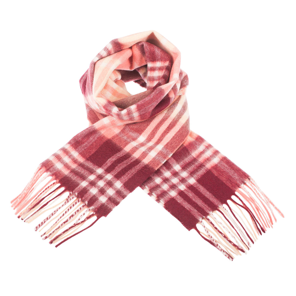 Edinburgh Cashmere Scarf  Jk Check - Burgandy/Toledo