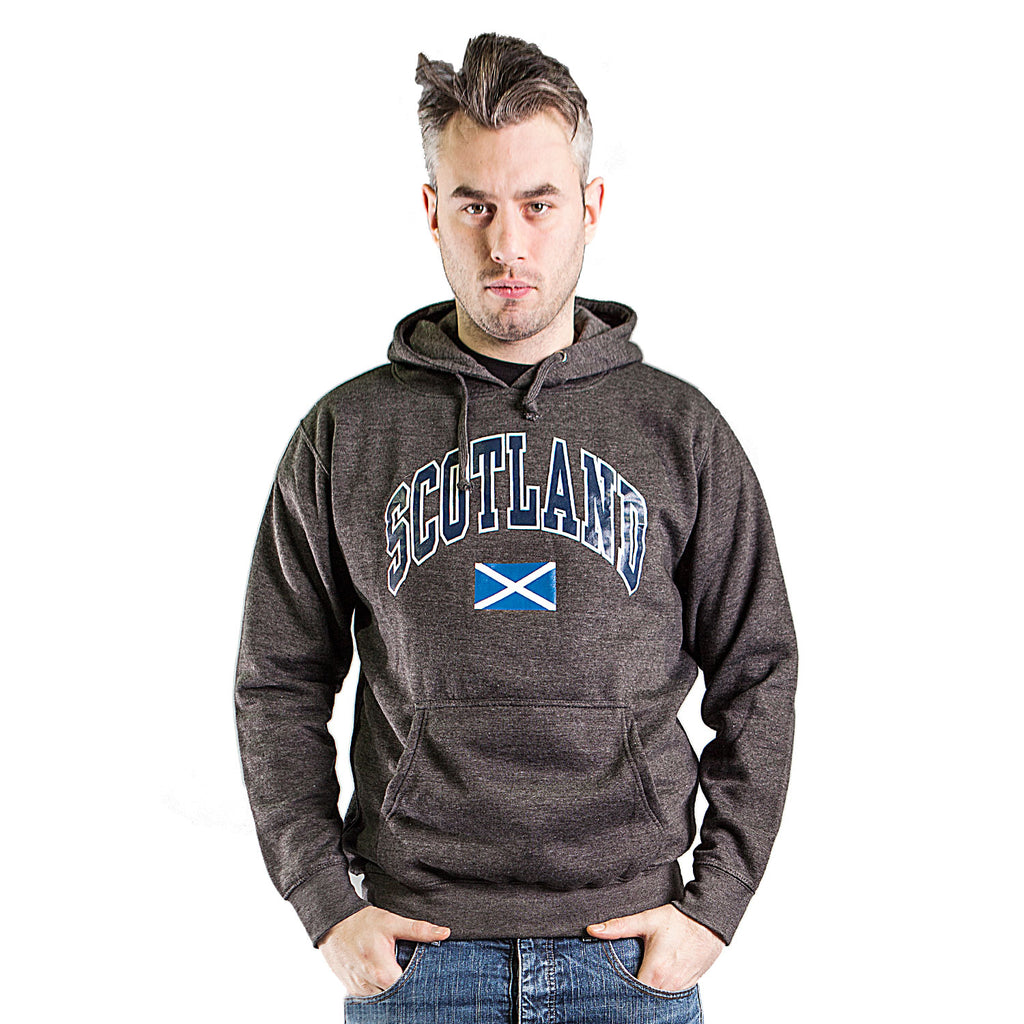 Scotland Harvard Print Hooded Top Charcoal