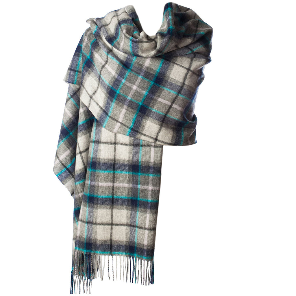 Edinburgh Lambswool Stole  Tweed Tartan Dover/Grey Check