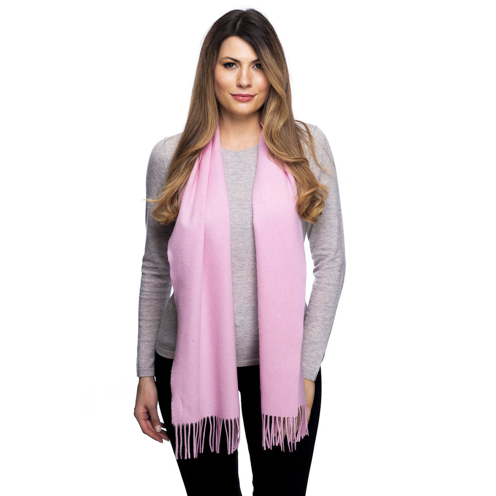 Edinburgh 100% Lambswool Tartan Scarf Cinderella Pink