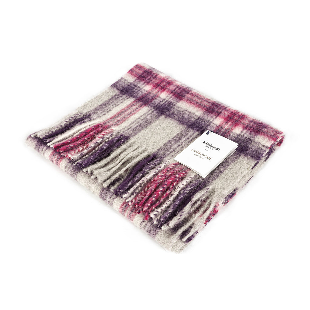 Edinburgh 100% Lambswool Scarf  Stewart Purple