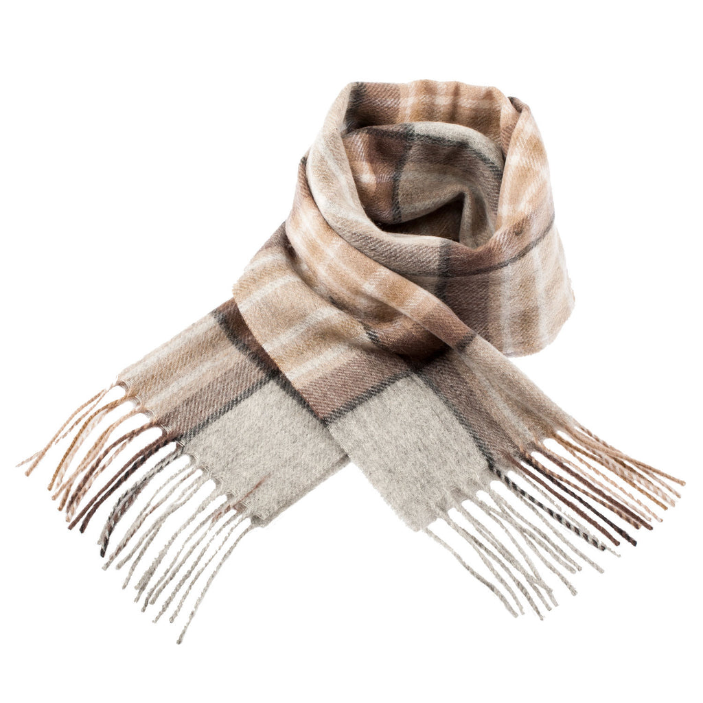 Edinburgh 100% Lambswool Scarf  Mackellar Natural