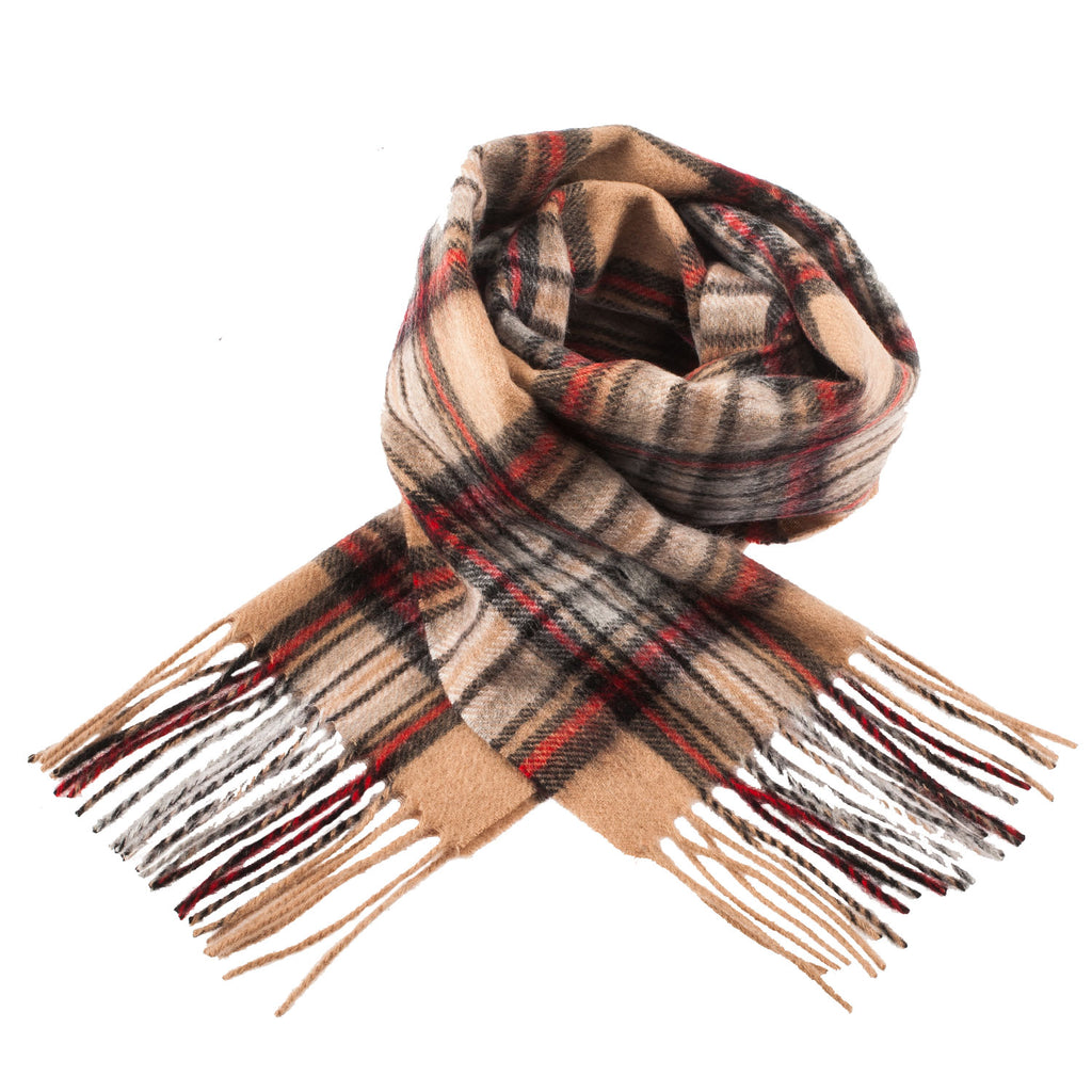 Edinburgh 100% Lambswool Scarf  Stewart Camel