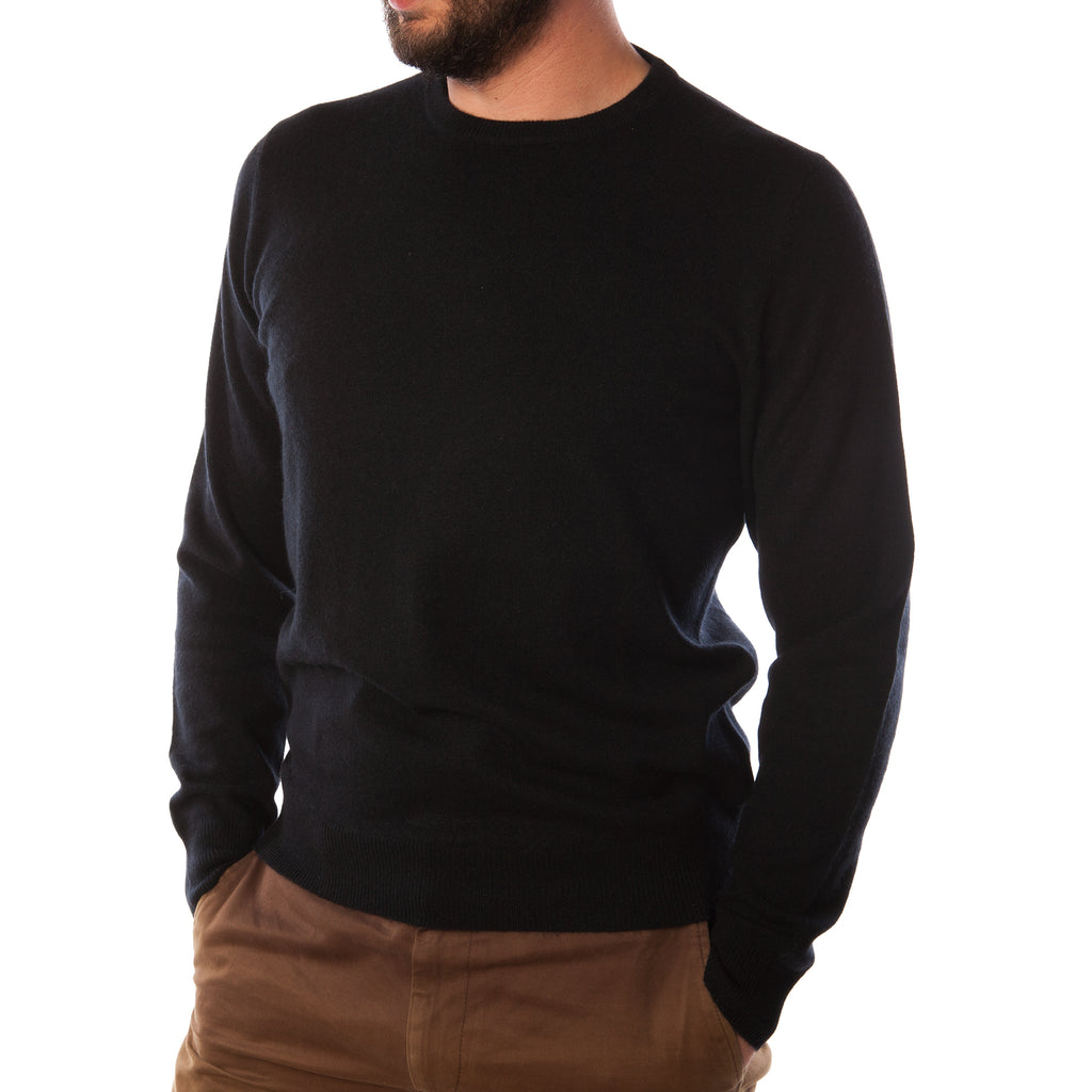 Men's Dunedin Cashmere 100% Cashmere Cr  Black