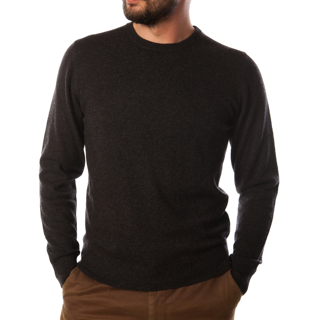 Men's Dunedin Cashmere 100% Cashmere Cr  Charcoal