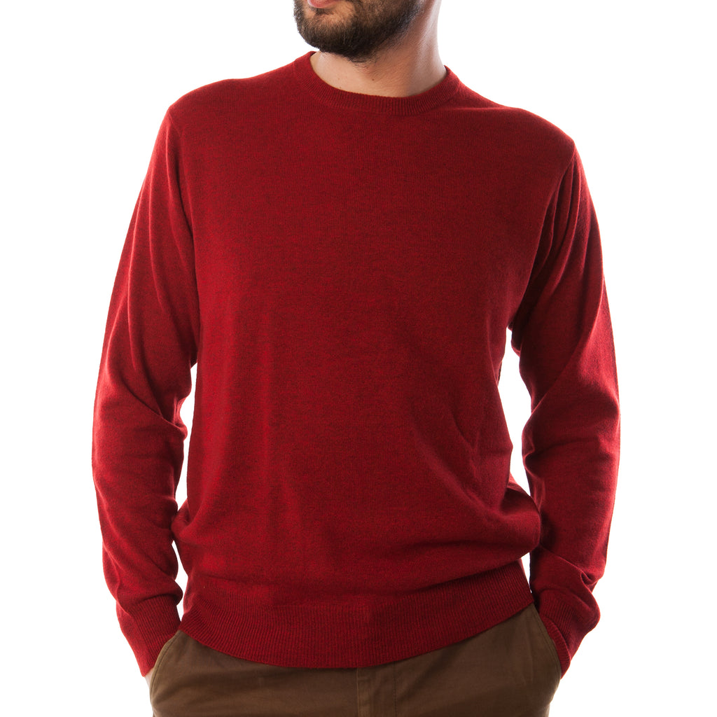 Men's Dunedin Cashmere 100% Cashmere Cr  Red Rust