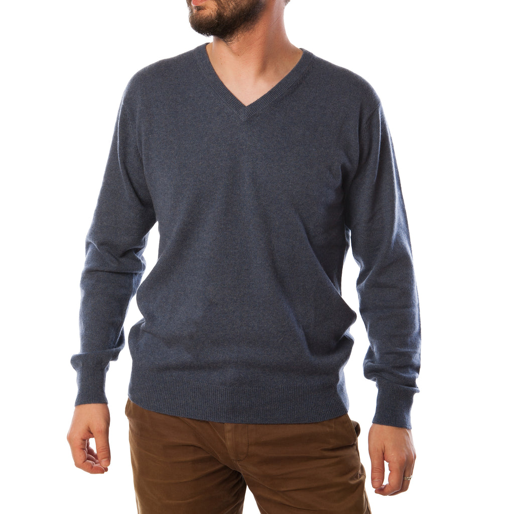 Men's Dunedin Cashmere 100% Cashmere V  Denim