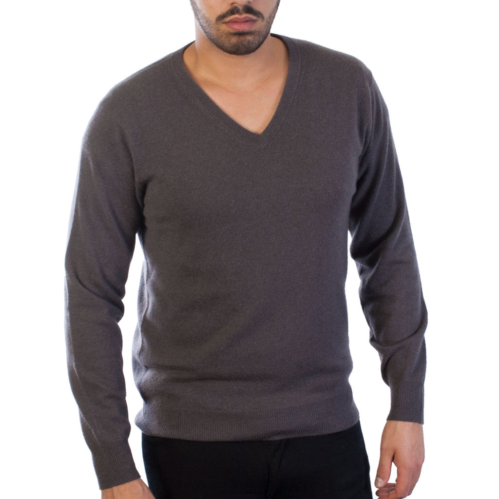 Men's Dunedin Cashmere 100% Cashmere V  Gunpowder