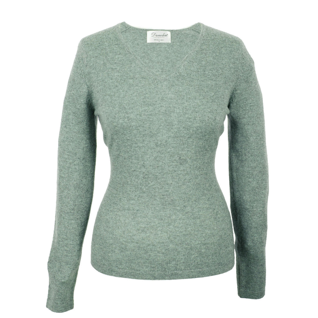 Women's 100% Cashmere V-Neck Jumper Dunedin Cashmere Dolphin