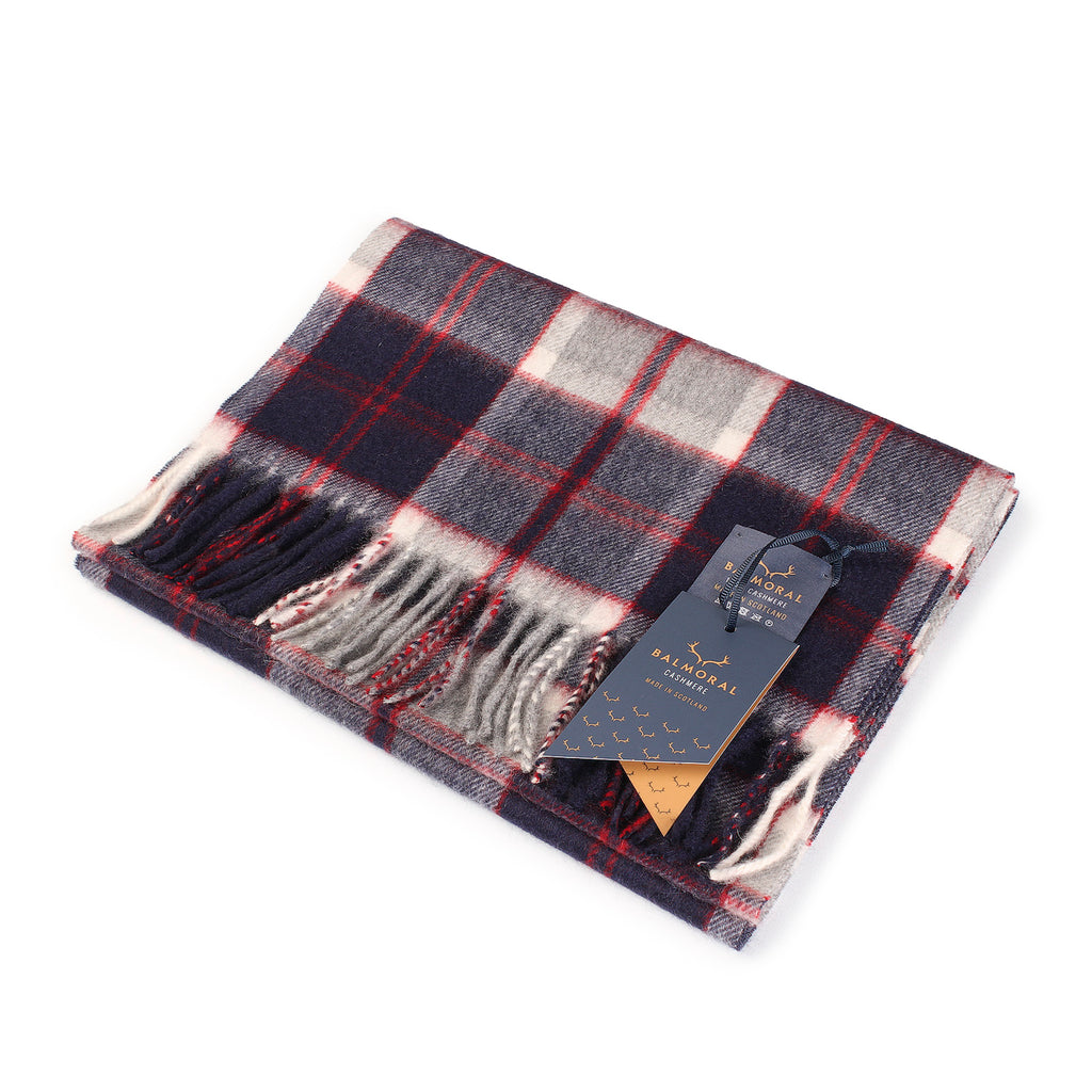 100% Cashmere Woven Scarf Dalton Bannockbane Navy