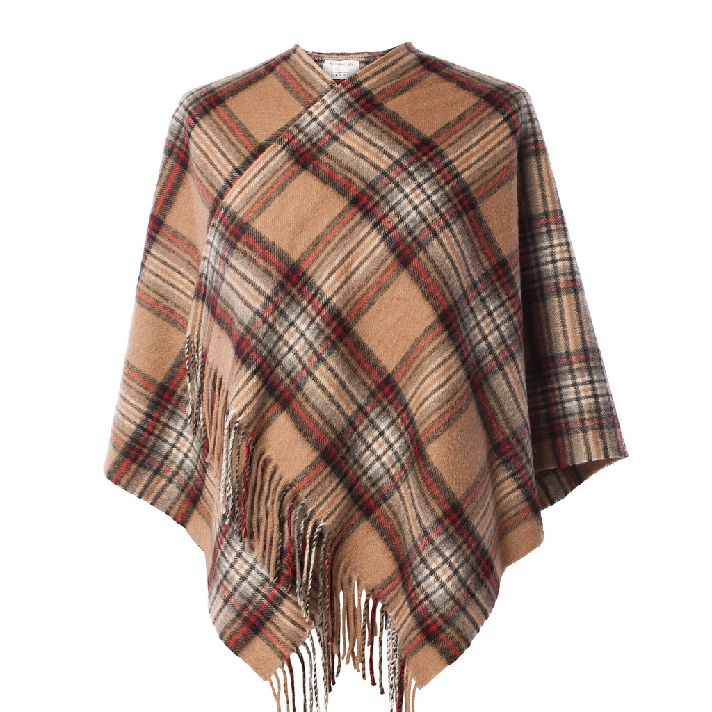 Edinburgh Lambswool Mini Cape  Stewart Camel