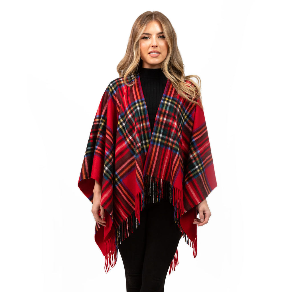 Edinburgh Cashmere Mini Cape  Stewart Royal