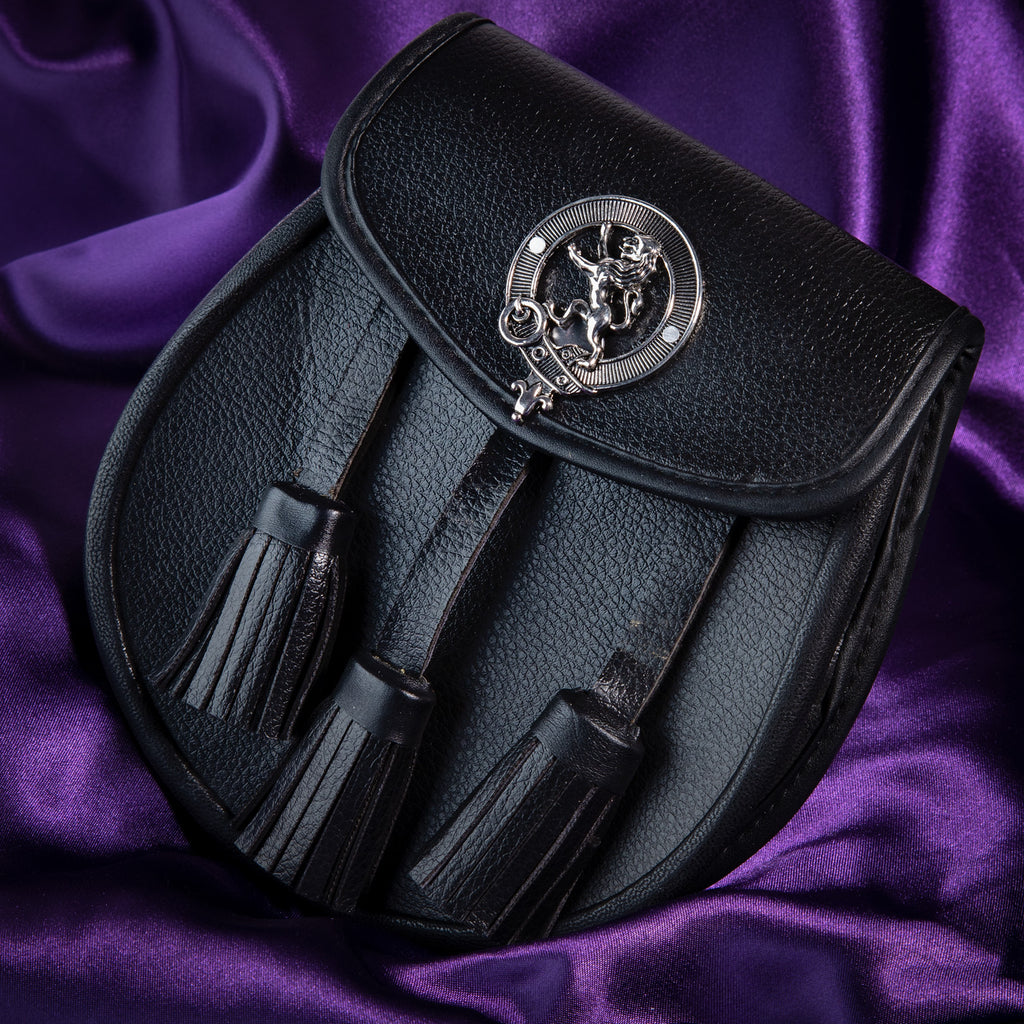 Clan Leather Half Dress Sporran Rampant Lion