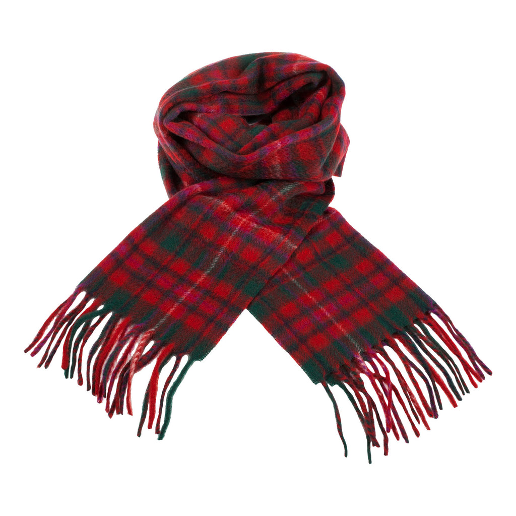 Cashmere Scottish Tartan Clan Scarf  Mackinnon Red