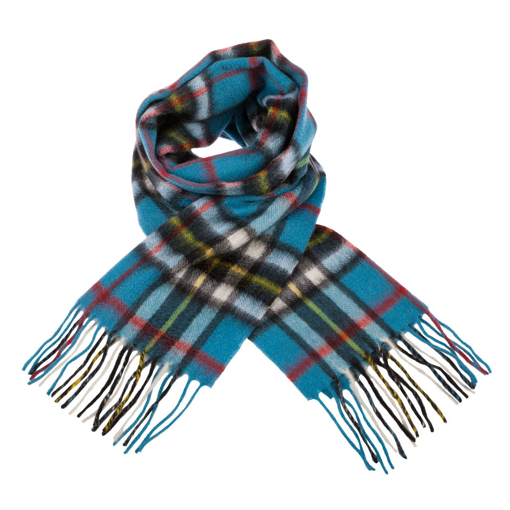 Cashmere Scottish Tartan Clan Scarf  Thomson Blue