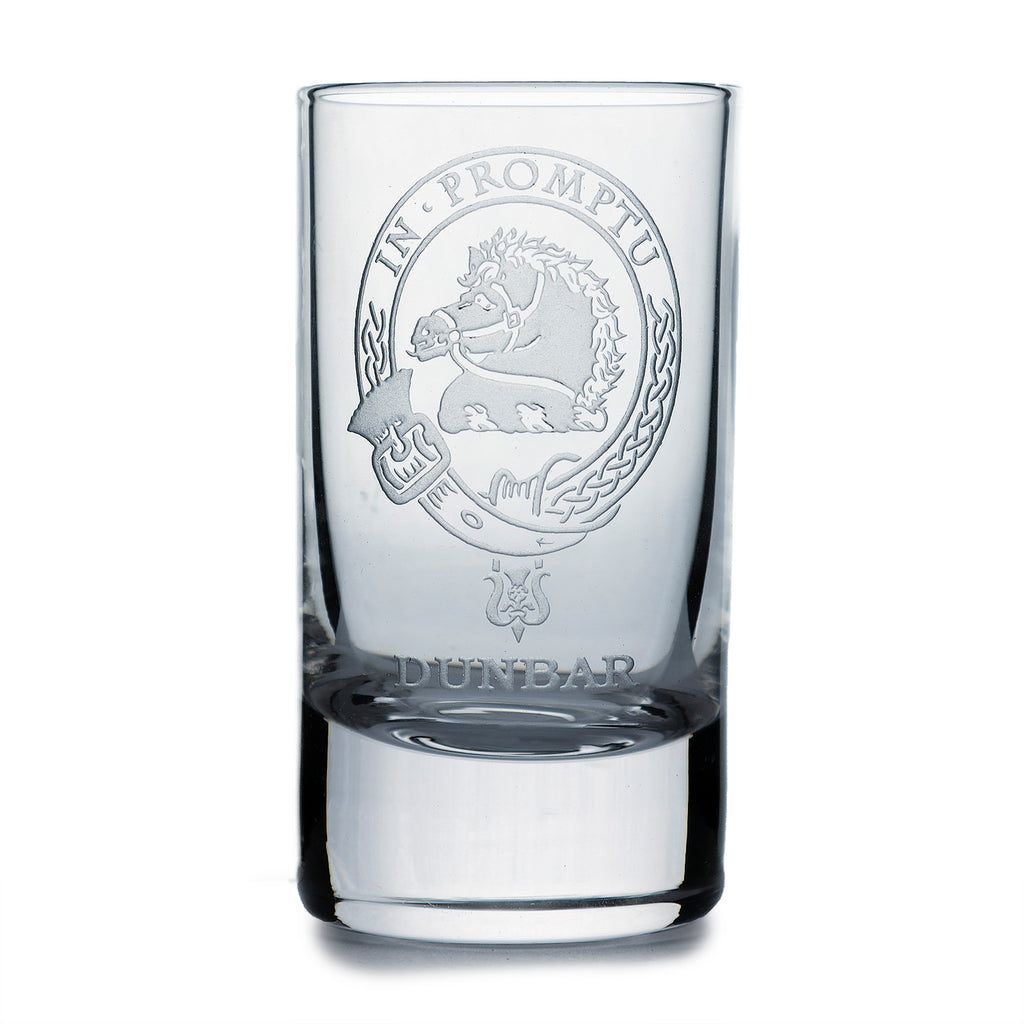 Collins Crystal Clan Shot Glass Dunbar