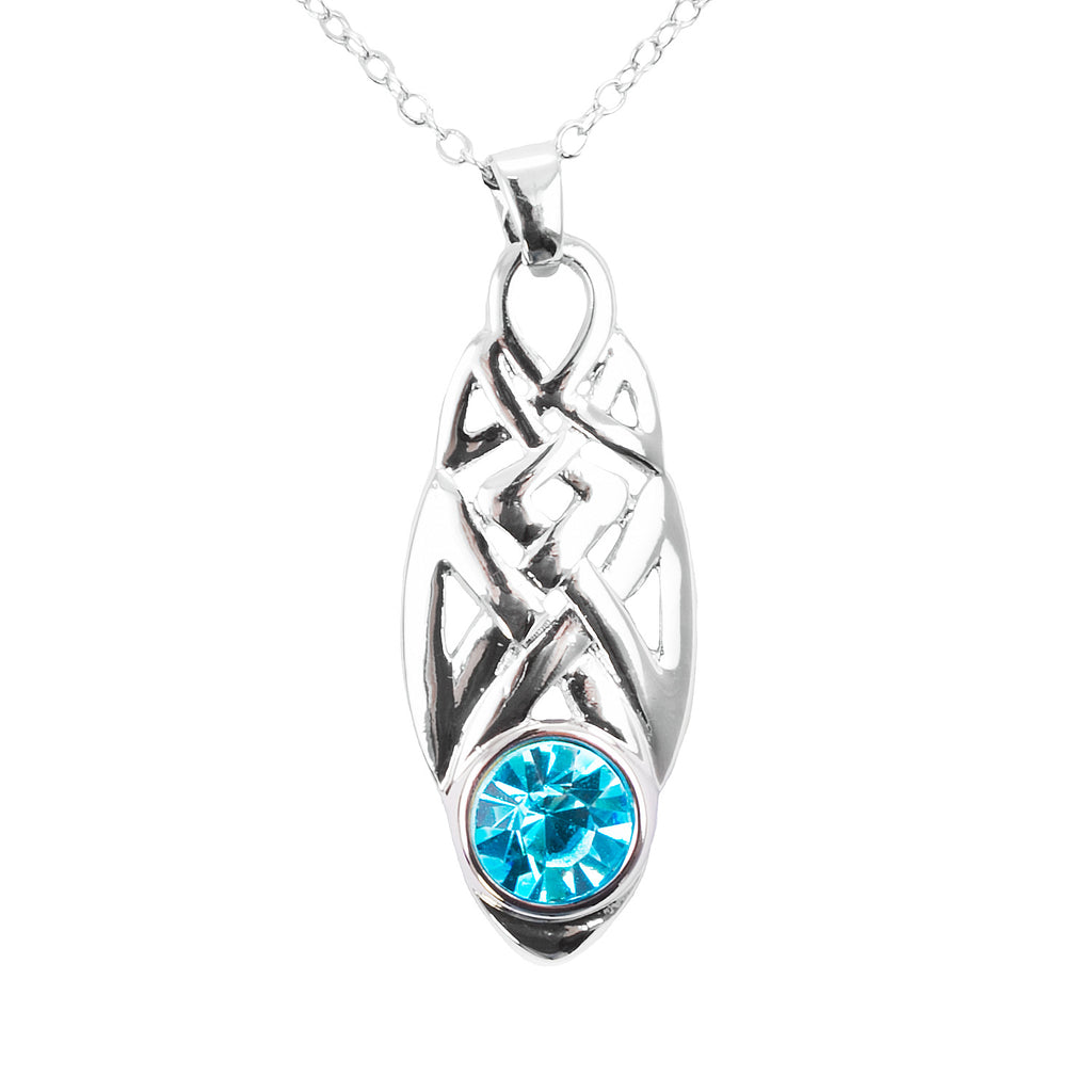 Celtic Knot Birthstone Necklace December