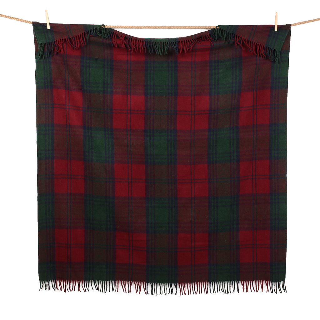 Highland Wool Blend Tartan Blanket / Throw Extra Warm Lindsay
