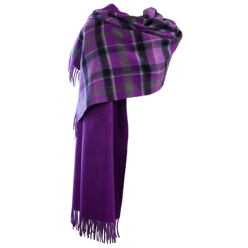 Dunedin Cashmere Double Sided Stole  Bruce-Purple Grey/Purple