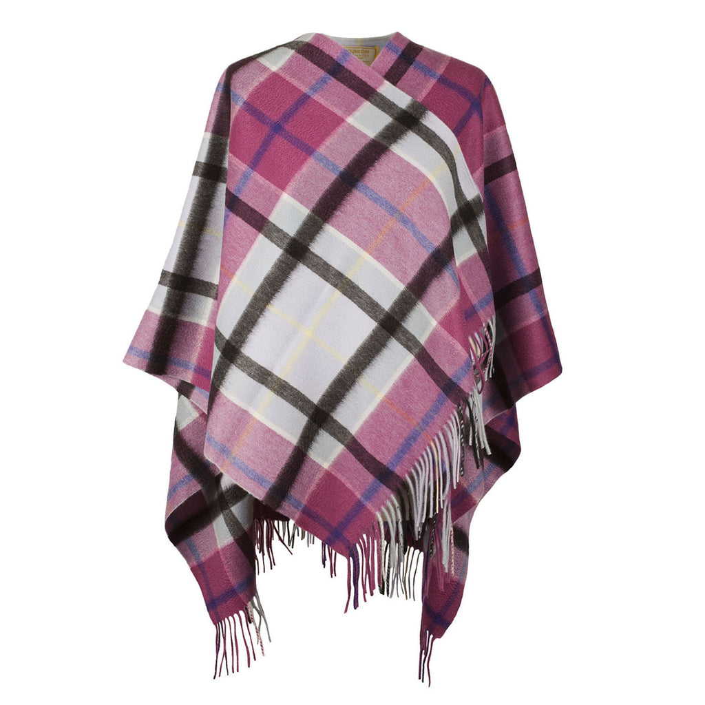 Dunedin Cashmere Big Check Mini Cape  Aston/Opal-Coulis