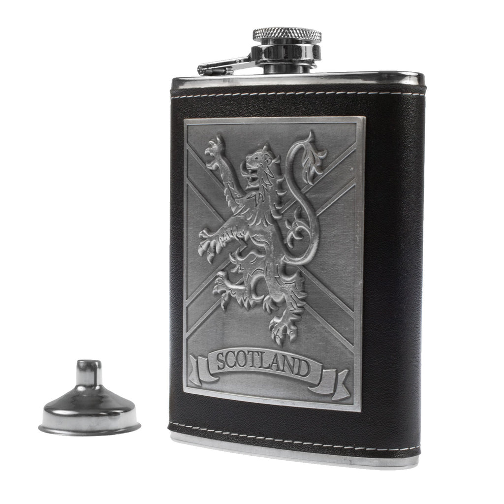 Lion Emblem 8Oz Flask/Funnel Box Set