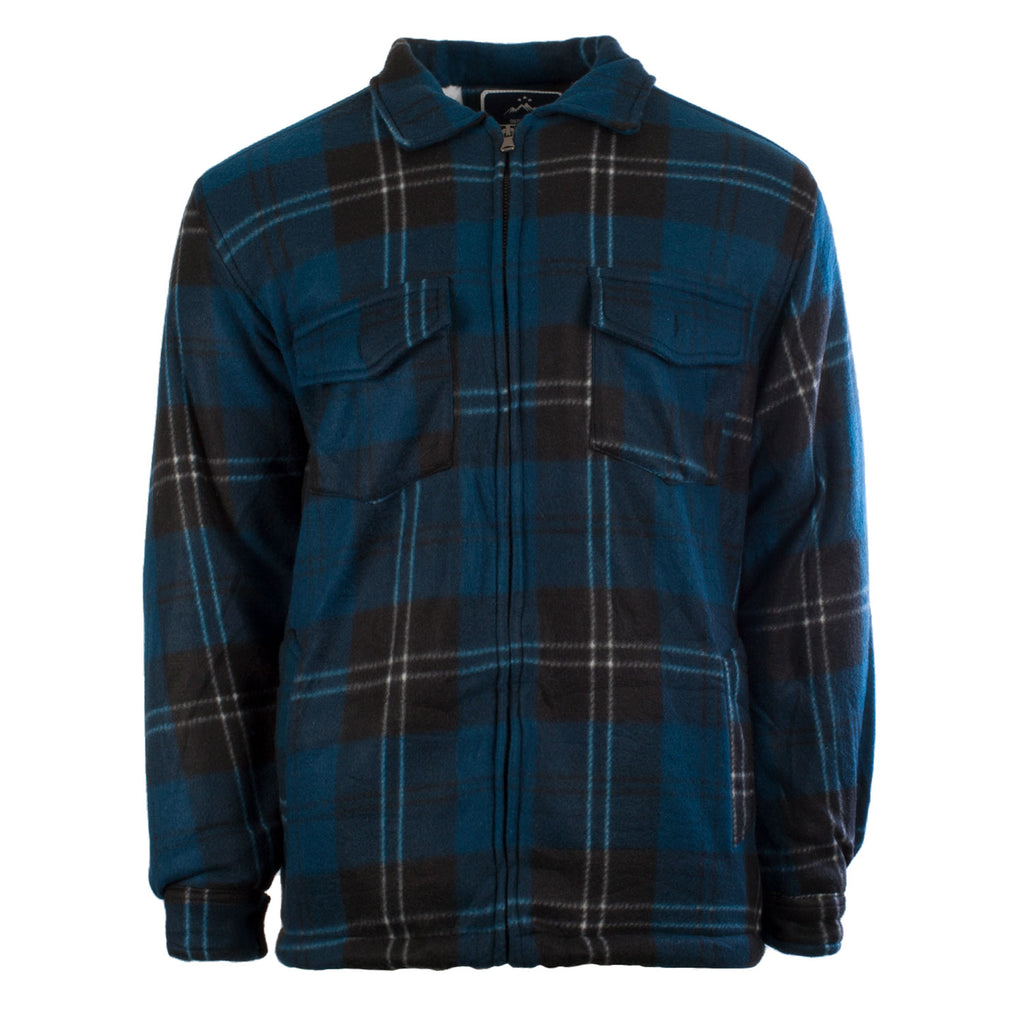 Men's Casual Tartan Sherpa Jacket Ramsay Blue