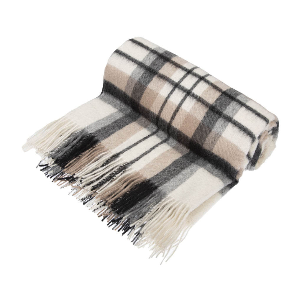 100% Lambswool Blanket Macduff Natural