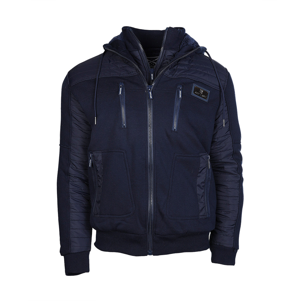 Men's Scotland Indiana Hooded Zip Jacket Navy/Light Navy