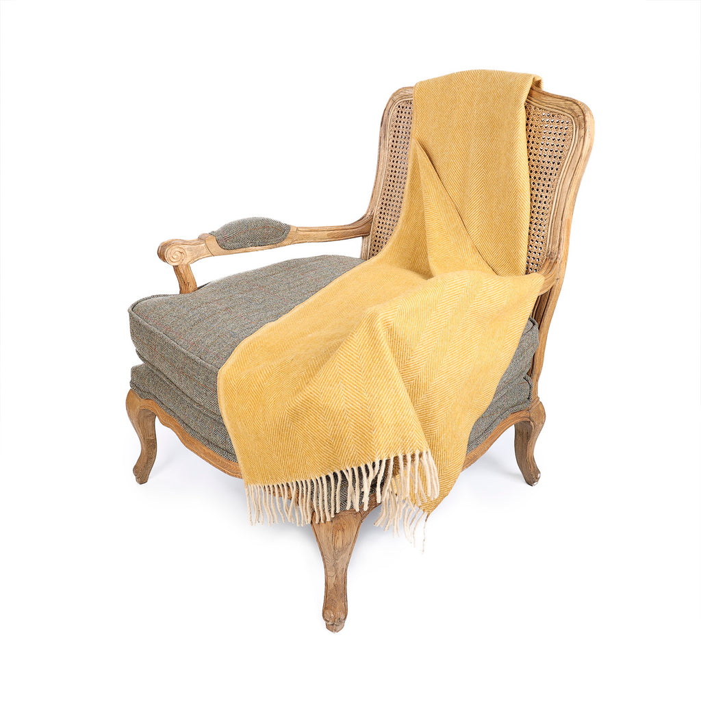 Herringbone Knee Blanket Mustard