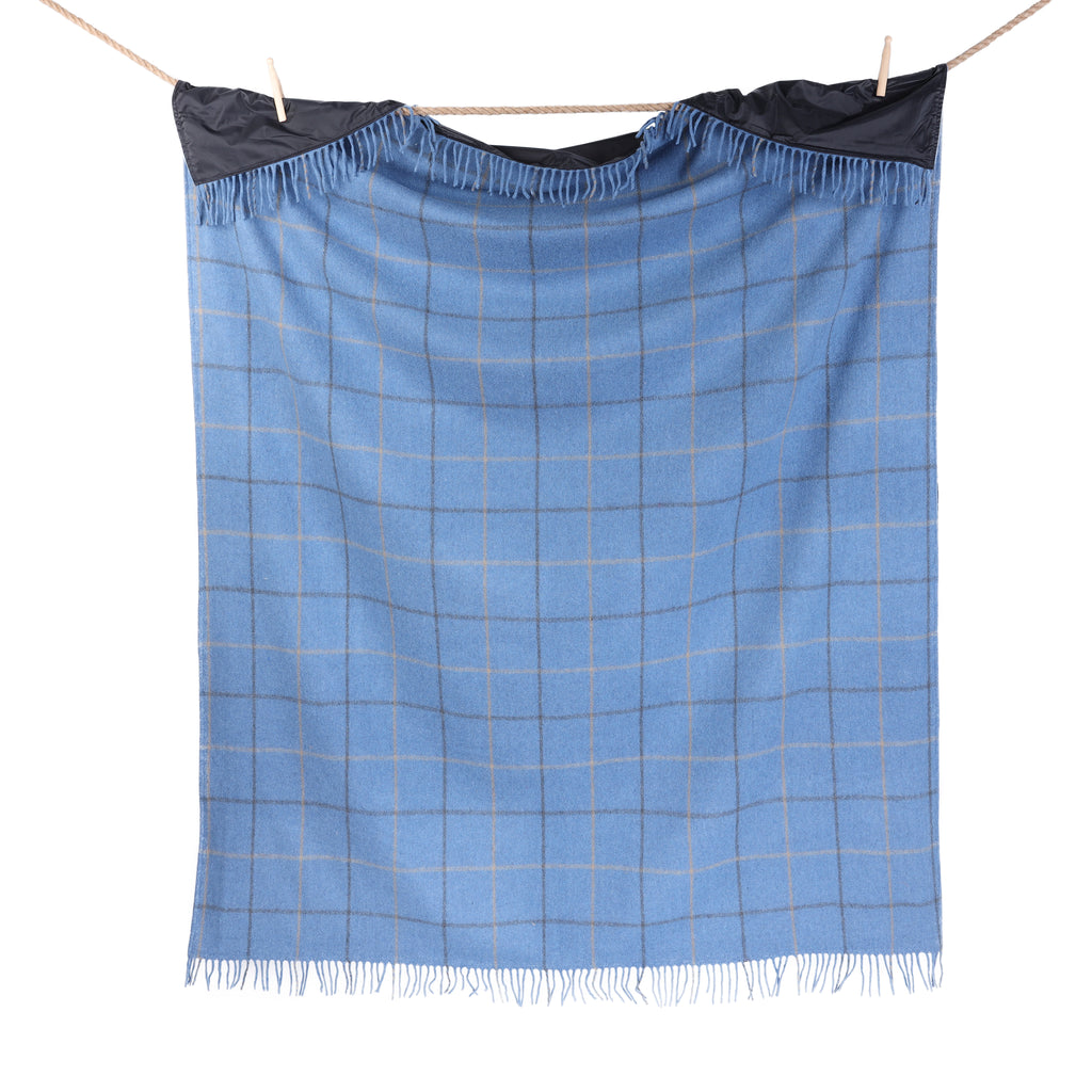 Check Picnic Blanket Sky Blue Check