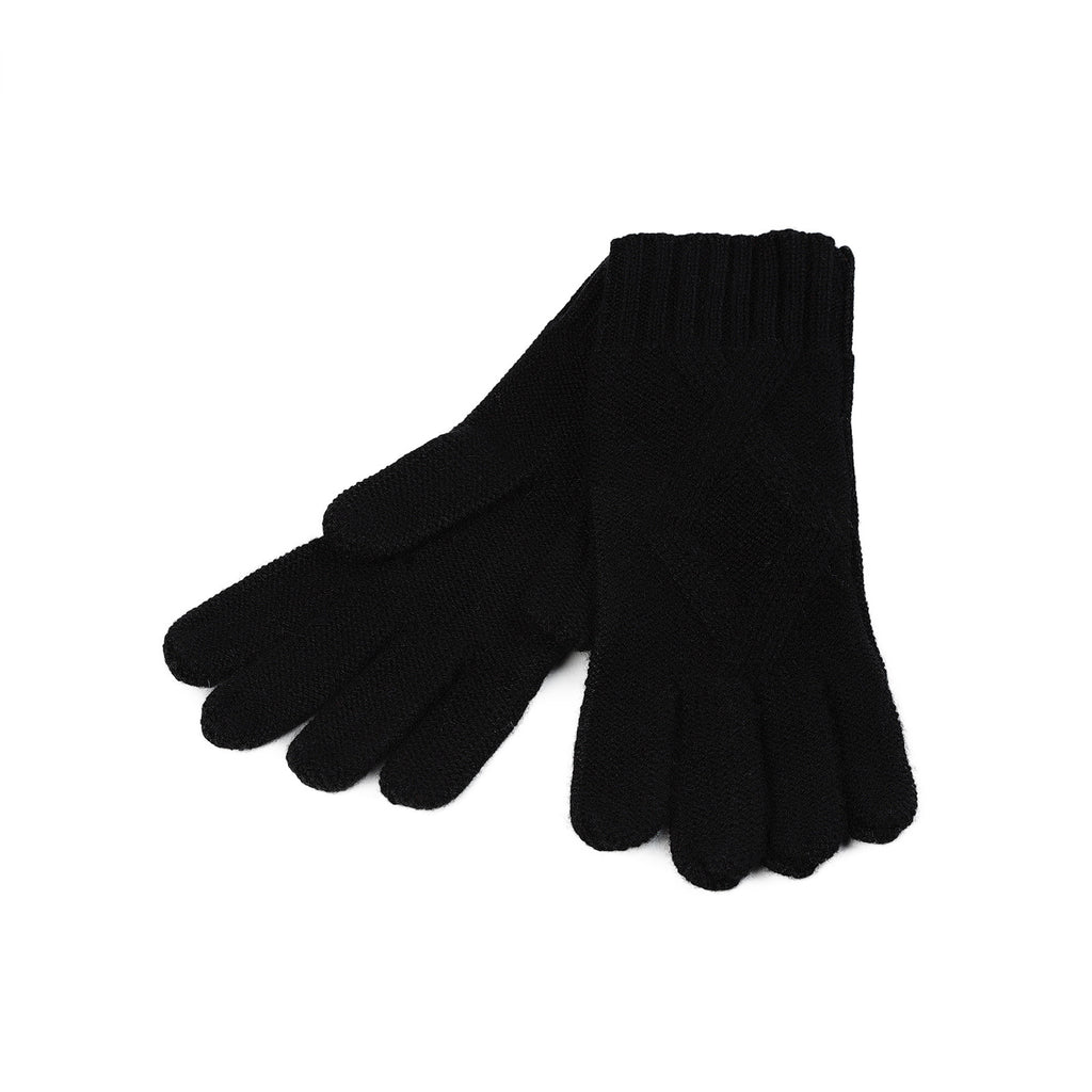 Ladies Racking Rib Detail Glove Black
