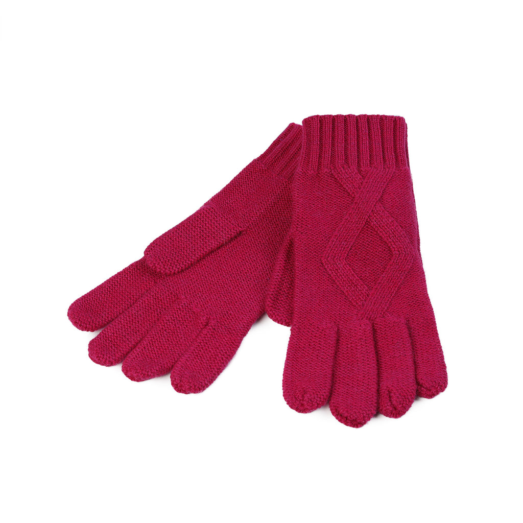 Ladies Racking Rib Detail Glove Fuchsia