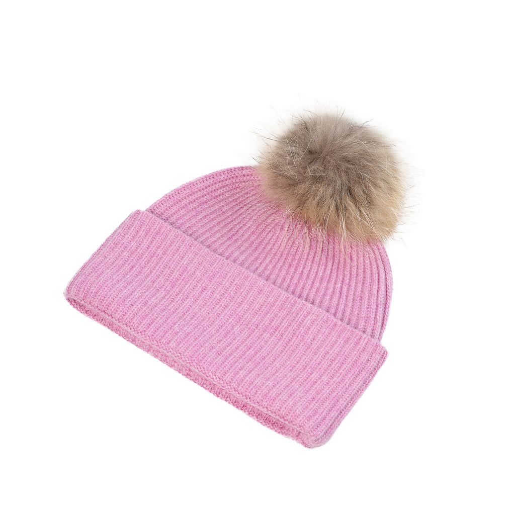 Luxury Rib Deep Turn Up Ladies Beanie Marl Lilac