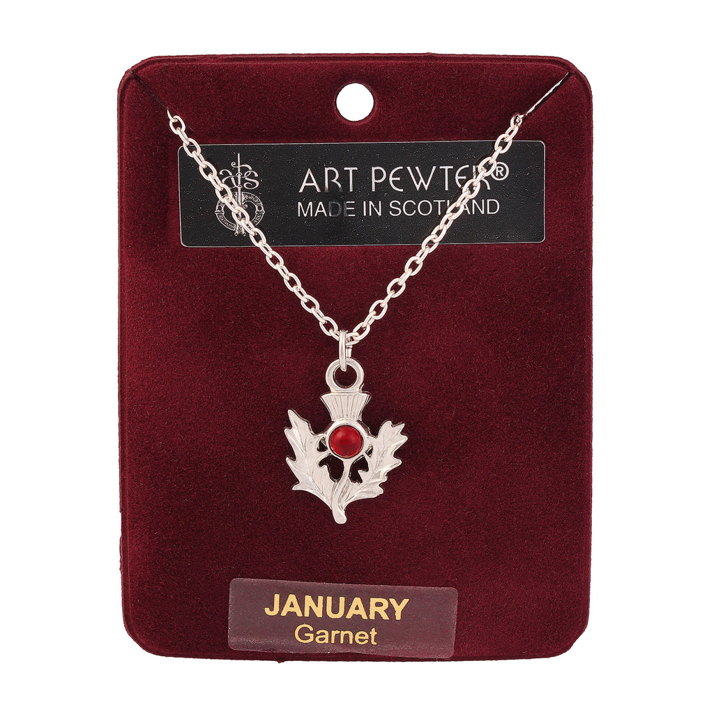 Birth Stone Thistle Pendant January