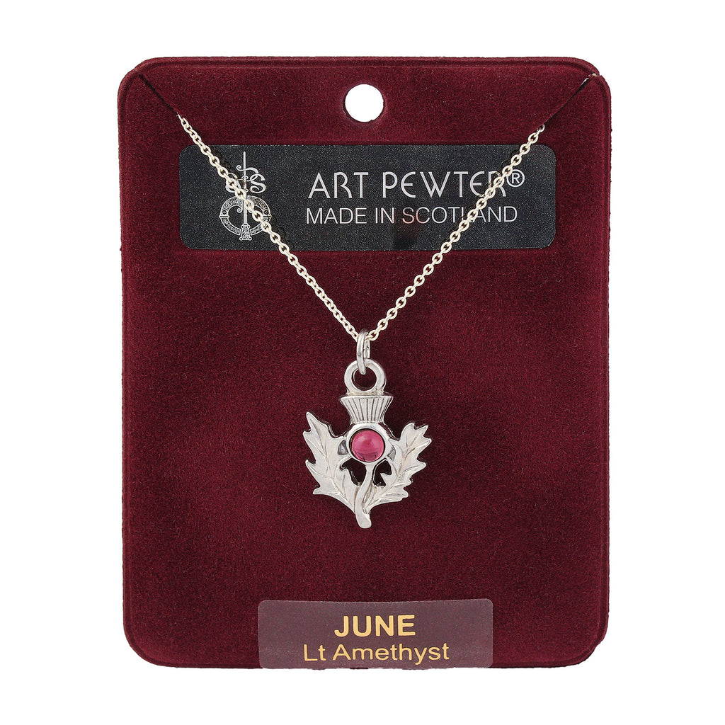 Birth Stone Thistle Pendant June