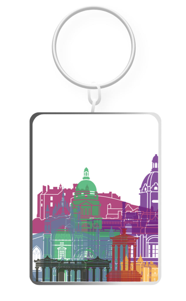Edinburgh Skyline Double Dome Keyring